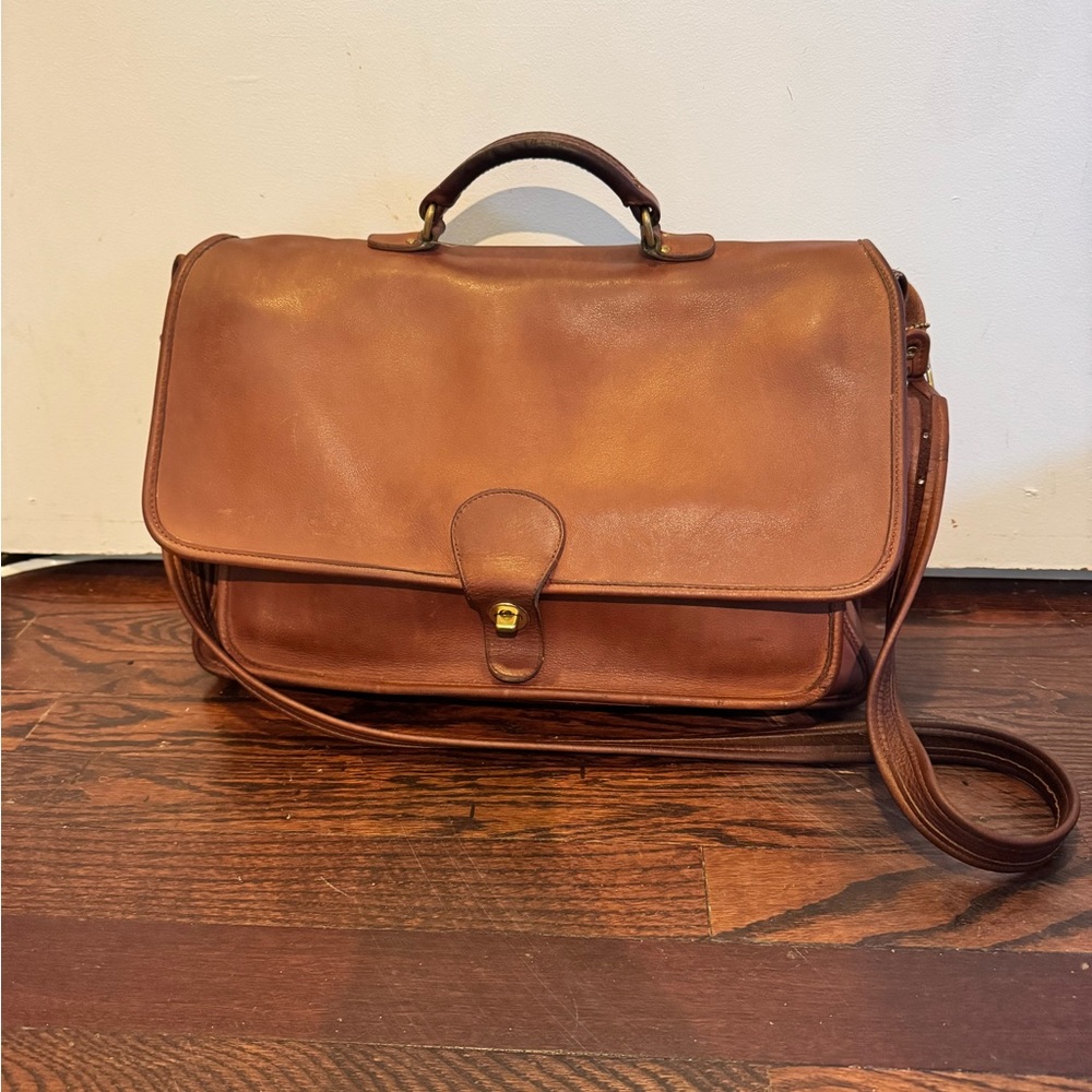 Vintage Coach Leather Flap Briefcase